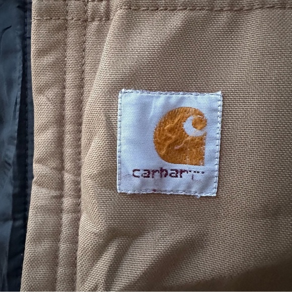 Carhartt Quick Duck Woodward Active Jacket Tan Water-Repellent Hooded Workwear - Picture 4 of 15